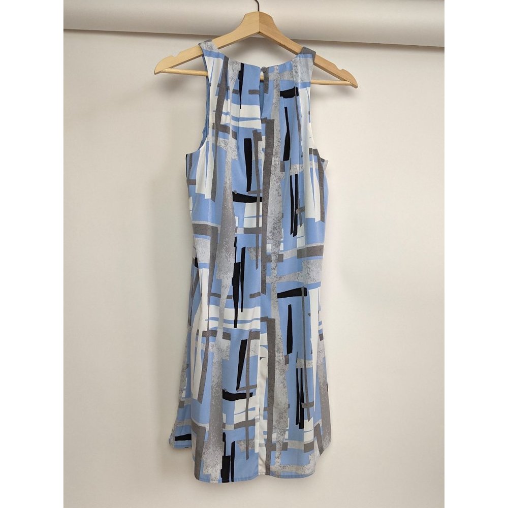 Alfani Geometric Pattern Blue Dress size: 4 - Picture 4 of 7
